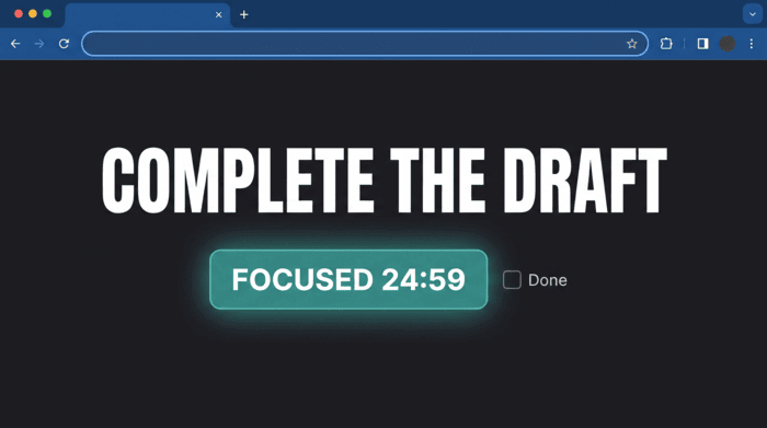 One-Task New Tab — FocusWall preview